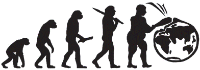 Representaci&oacute;n sobre la evoluci&oacute;n del hombre.
