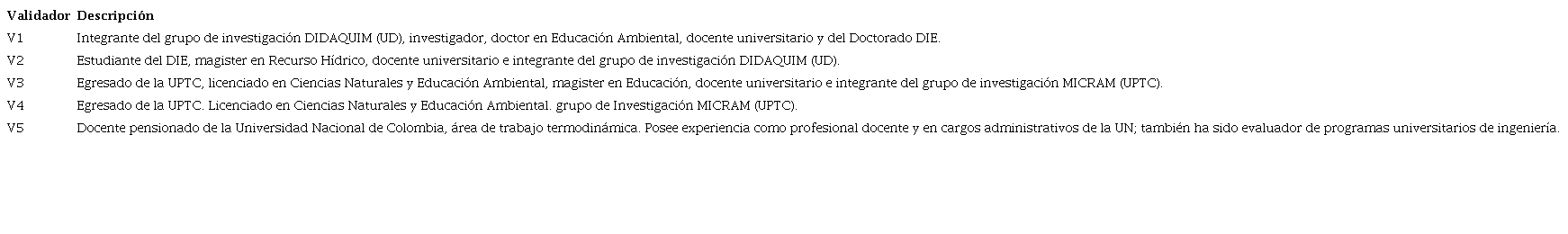 Validadores del instrumento &aacute;rbol de problemas.