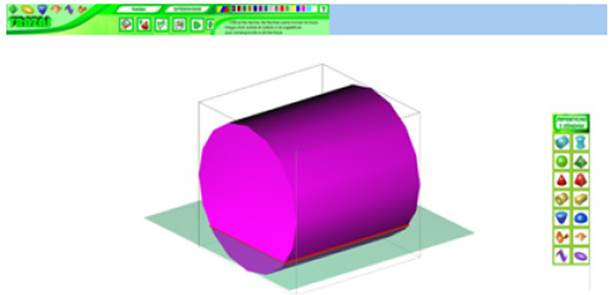 Soluci&oacute;n del problema planteado en la figura 1. El s&oacute;lido corresponde a un cilindro.