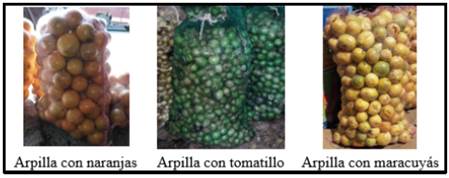 Uso de la arpilla en la venta de productos