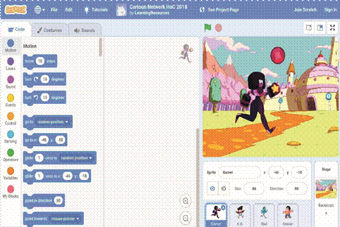 Interfaz de Scratch.