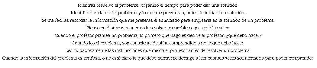 Enunciados de la dimensi&oacute;n Planificaci&oacute;n