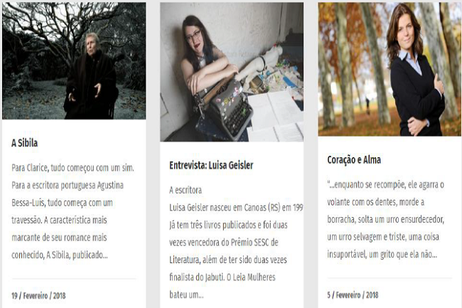 Homepage do projeto Leia Mulheres no Brasil, em março de 2018