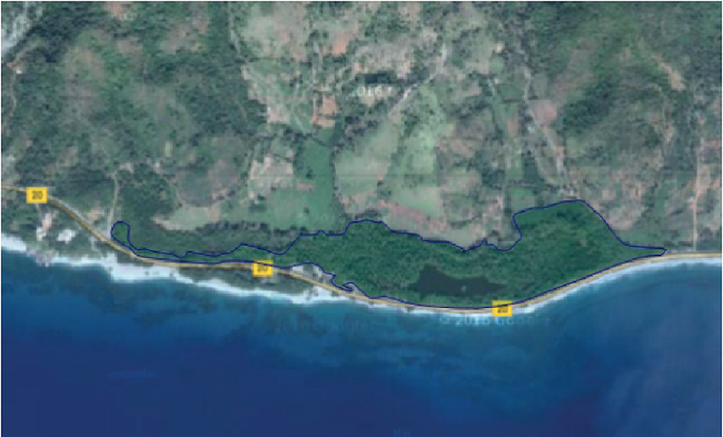 Sitio de estudio La Cuquita con tensor clave (carretera).