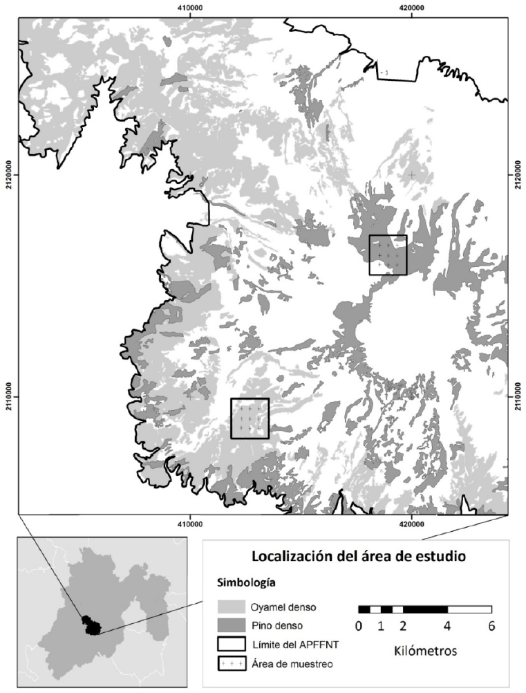 Ubicaci&oacute;n de los sitios de muestreo