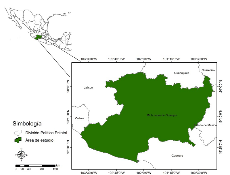 Ubicaci&oacute;n geogr&aacute;fica del &aacute;rea de estudio.