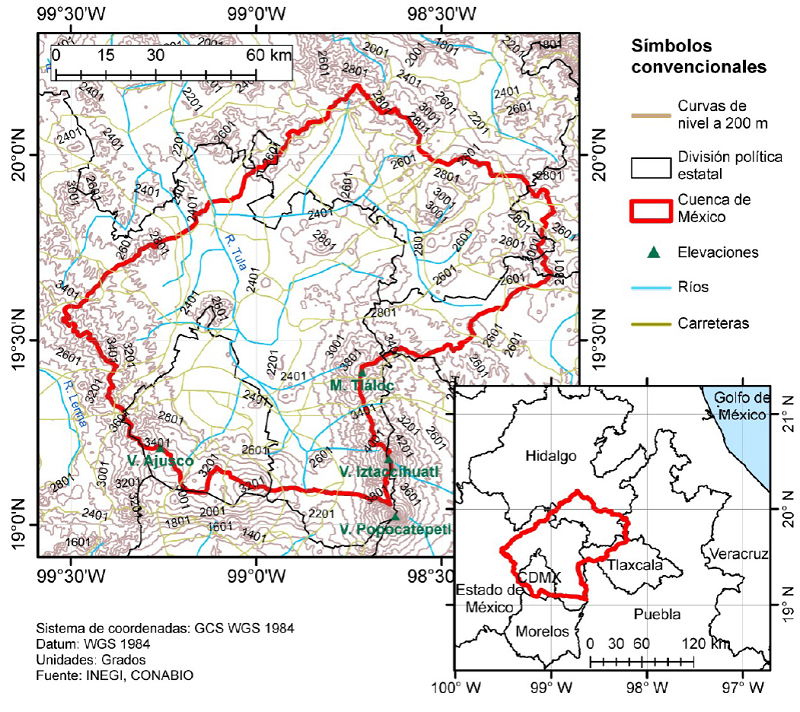Localización de la Cuenca de México.