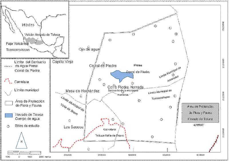 Ubicación de la zona de estudio, adaptado de Zepeda-Gómez et al. (2018).