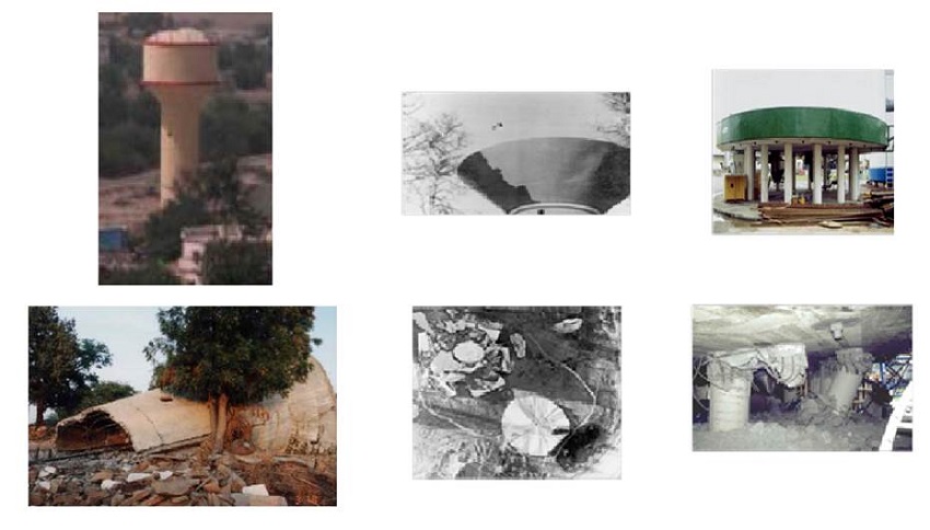 Fallas en tanques elevados debidas a un evento sísmico, y en tanques apoyados en multicolumnas