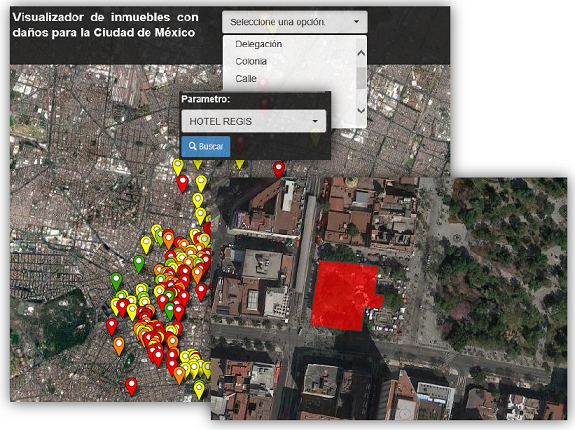 Herramienta de b&uacute;squeda de edificaciones da&ntilde;adas, la consulta se
							realiza mediante los diferentes par&aacute;metros o atributos que identifican
							al inmueble, el sistema direcciona de manera autom&aacute;tica a la estructura
							consultada