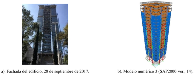 Estado constructivo y modelo numérico 3 del edificio, 28 de septiembre de 2017
