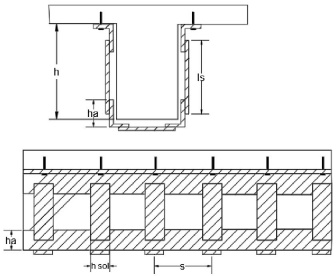 Trabe encamisada con &aacute;ngulos y soleras