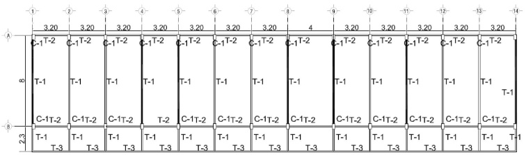 Ubicaci&oacute;n de muros de concreto. Yautepec, planta baja