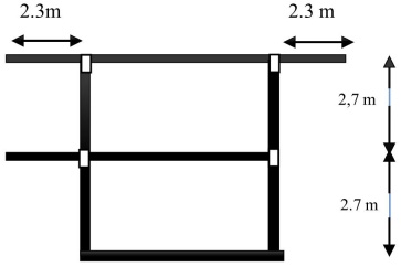 Vista de elevaci&oacute;n, direcci&oacute;n transversal