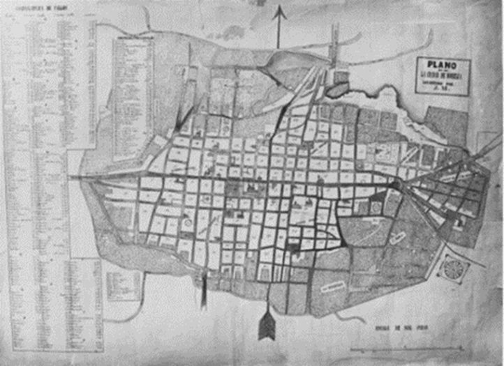 Traza urbana de la ciudad de Morelia en 1857