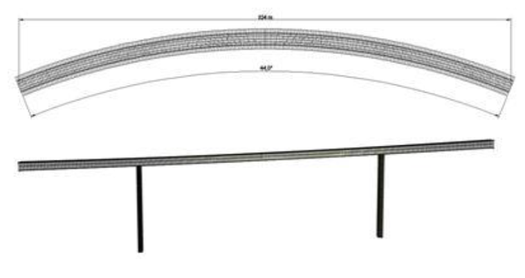 Puente de tres claros construido mediante el lanzamiento de segmentos sucesivos