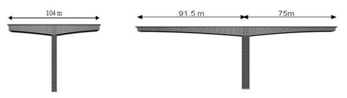 Etapas 2 y 4 del puente construido en doble voladizo