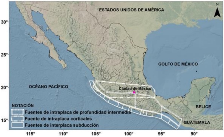 Fuentes sísmicas mexicanas usadas.
