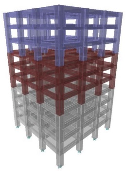 Elevaci�n de un edificio de C/R de 10 niveles.