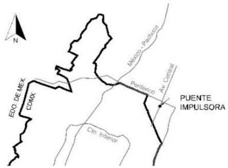 Ubicaci�n del puente Impulsora.