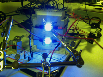 Medici&oacute;n de temperatura en la superficie de los LEDs.