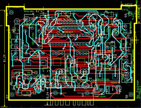 Ambas caras de la PCB top y bottom.