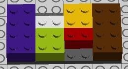 Diseño de 2 dimensiones con piezas de colores específicos