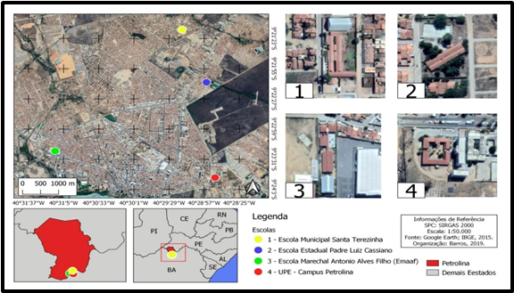 �rea de estudo da pesquisa em Petrolina-PE
