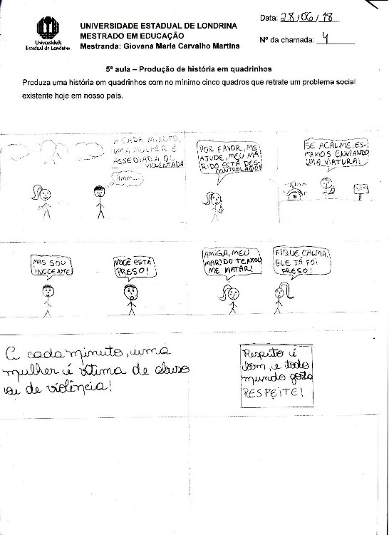 HQ produzida pela estudante P�o de L�, retratando a viol�ncia contra a mulher