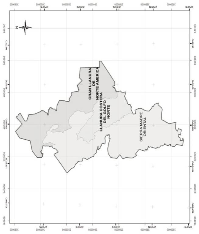 Fig. 1. Fisiograf&iacute;a del estado de Nuevo Le&oacute;n.