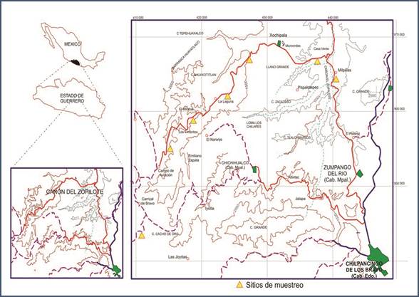 Localización del área de estudio.