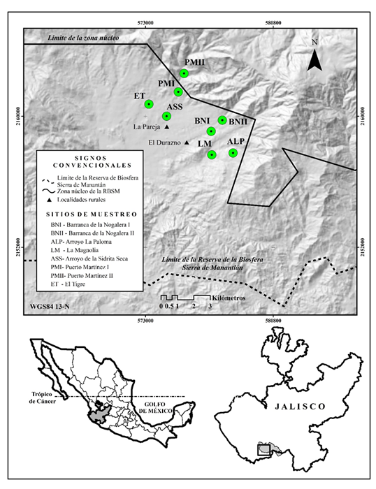 Ubicaci&oacute;n del &aacute;rea de estudio.