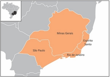 Localizao da regio SE no Brasil