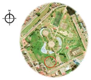 Localizao da rea de atividades fsicas e espao das artes no projeto