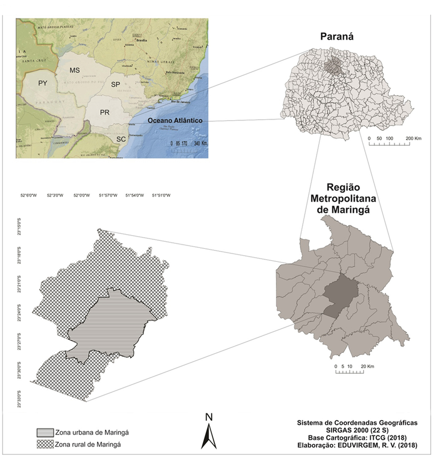 Mapa de localizao de Maring, Paran