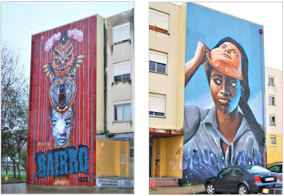 Grafitagens e muralismo na Quinta do Mocho, Loures
