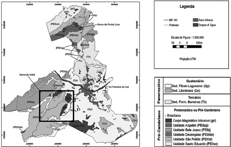Mapa geolgico da regio – Escala- 1:500.000