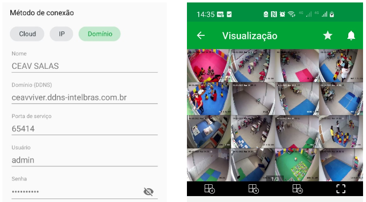 Configurao e visualizao do software Isic Lite Intelbras em um sistema Android
