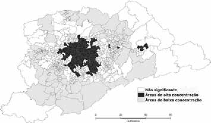 LISA Map de los Blancos de Clase Media (RMSP 2000)