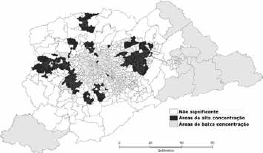 LISA Map de los Negros de Clase Media (RMSP 2000)