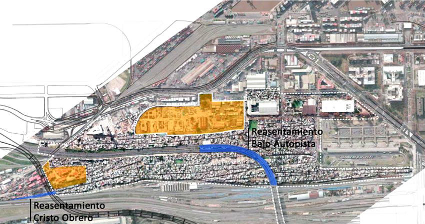 Render: localización de viviendas nuevas en la traza de la Villa 31