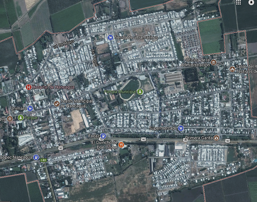 Foto satelital de la comuna de Santa Cruz