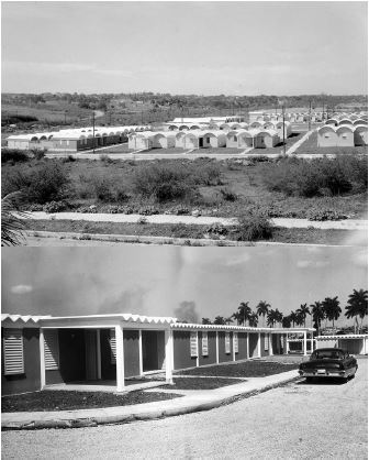 Nuevos barrios populares del Programa de
erradicaci&oacute;n de barrios insalubres. Arriba: Reparto en Ave. de
Dolores, Lawton, 1963 Debajo: Reparto Central, 1963