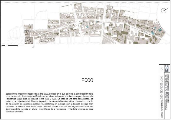 La zona de estudio en 2000, inicio
del crecimiento inmobiliario acelerado