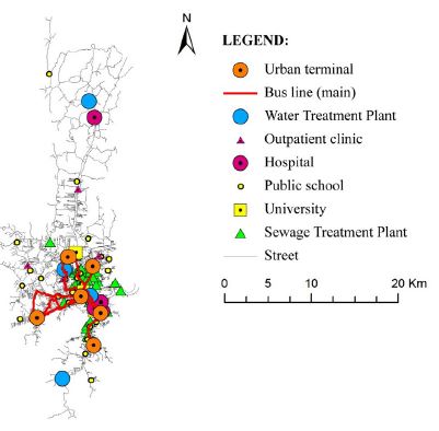 Concentration of the urban infrastructure in Blumenau in the Central Region