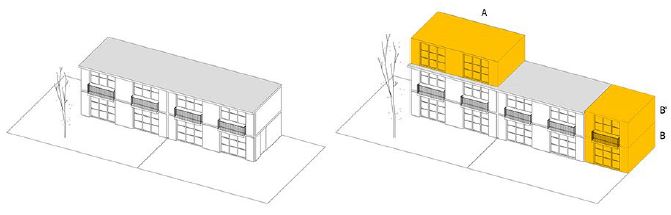 Evoluci&oacute;n te&oacute;rica de las Casas que crecen dise&ntilde;adas por Pedro Ram&iacute;rez V&aacute;zquez. Estado inicial-posibles estados ampliados
