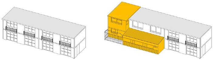 Evoluci&oacute;n de la Casa con habitaci&oacute;n de hu&eacute;spedes. Estado inicial (1962)-estado actual (2017)