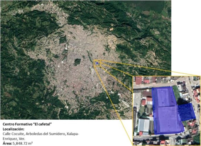 Localizaci&oacute;n del espacio deportivo &ldquo;El Cafetal&rdquo; al este de la ciudad de Xalapa