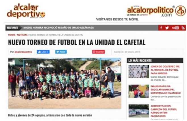 La liga de f&uacute;tbol en &ldquo;El Cafetal&rdquo; es conocida a nivel local, frecuentemente la prensa digital publica los eventos deportivos que ah&iacute; se realizan
