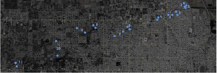 An&aacute;lisis de pares de lotes en cercan&iacute;a con el arroyo del Gato